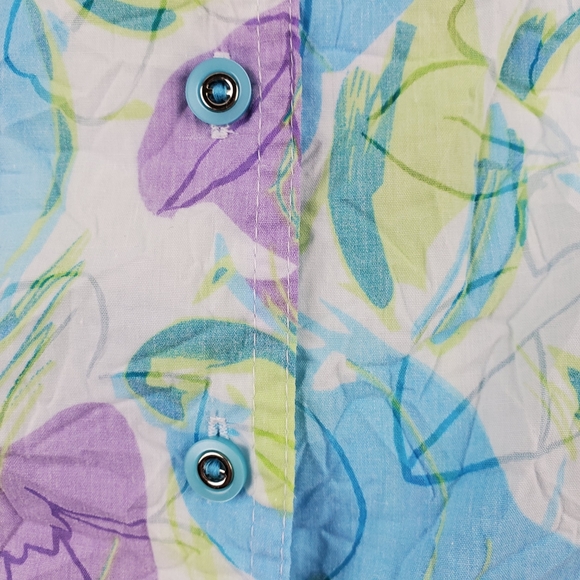 Vintage Allison Daley 80s short sleeve button up blouse 6P - Picture 5 of 8